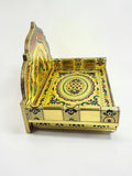 Sigaram 10x15 Inch Wooden Gold Plated Simhasan for Home God Idols Simhasan K5243