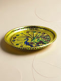 Sigaram 7 Inch Gold Peacock Design Steel Pooja Thali Plate for Wedding Functions K5251