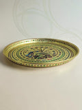 Sigaram 12 Inch Gold Color Peacock Design Steel Pooja Thali Plate for Home Puja & Wedding Functions K5255