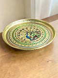 Sigaram 12 Inch Gold Color Peacock Design Steel Pooja Thali Plate for Home Puja & Wedding Functions K5255