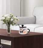Ceramic Panda Mug with LID, Spoon and Beautiful Keychain(Lazy Panda) (Set of 1)