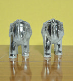 Sigaram 1.5 Inch Silver Plated Elephant Idol for Home & Temple Pooja Decor K4948