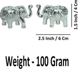 Sigaram 1.5 Inch Silver Plated Elephant Idol for Home & Temple Pooja Decor K4948