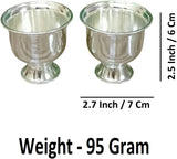 Sigaram 2.5 Inch Silver Plated Plain Kum Kum Cup for Home & Temple Pooja Decor K4956