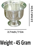 Sigaram 2.5 Inch Silver Plated Plain Kum Kum Cup for Home & Temple Pooja Decor K4955