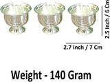 Sigaram 2.5 Inch Silver Plated Plain Kum Kum Cup for Home & Temple Pooja Decor K4957