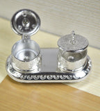 Sigaram 4.2x2.5 Inch Silver Plated Round Kumkum Dabbi for Home Pooja Decor K4946