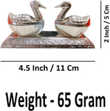 Sigaram 4.5x2 Inch Silver Plated Peacock Kumkum Dabbi for Home Pooja Decor K4945