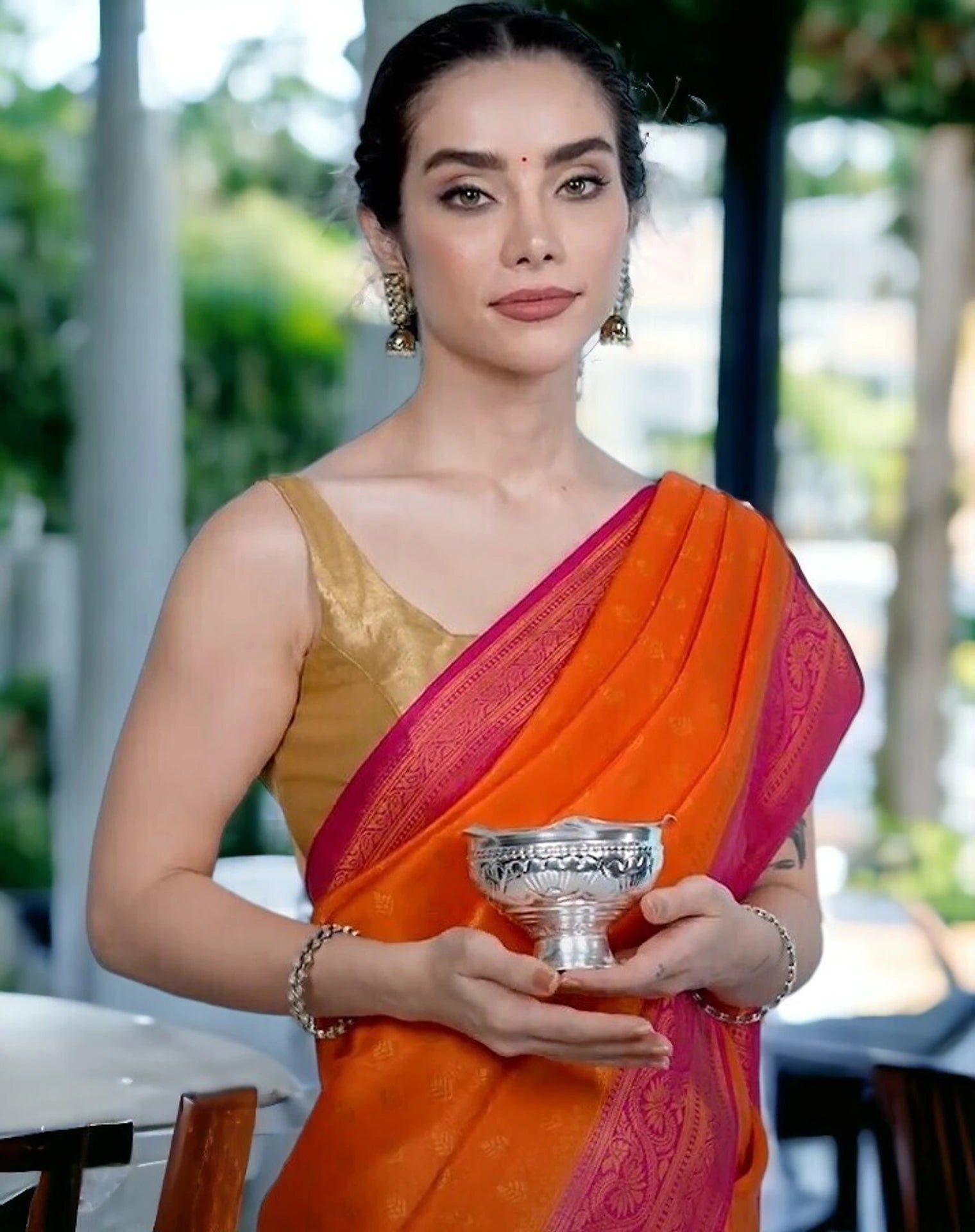 Sigaram German Silver Pooja Basket, Flower Basket, Fruit basket For Pooja Thali, Festival Decoration and Office K2564