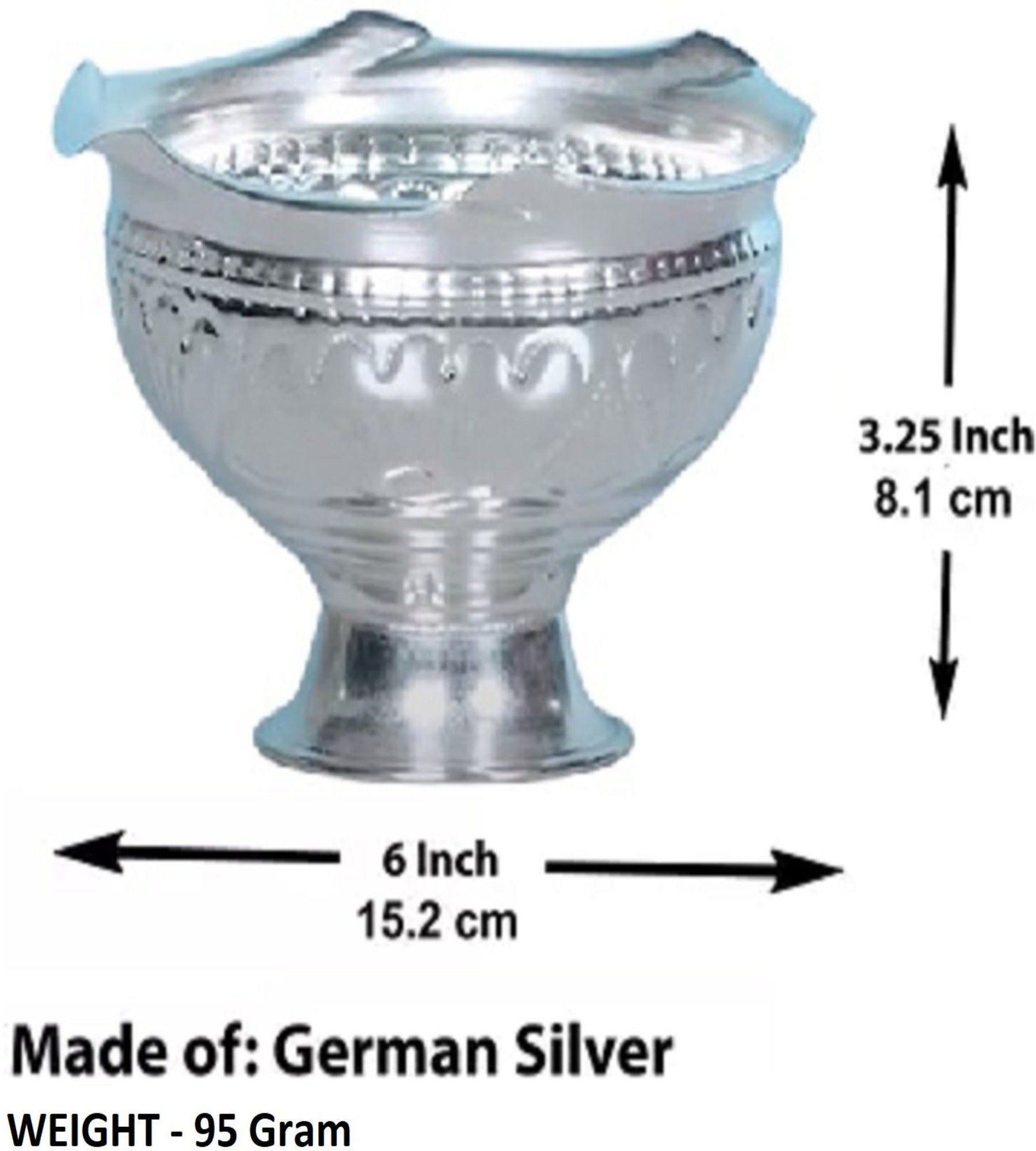 Sigaram German Silver Pooja Basket, Flower Basket, Fruit basket For Pooja Thali, Festival Decoration and Office K2564