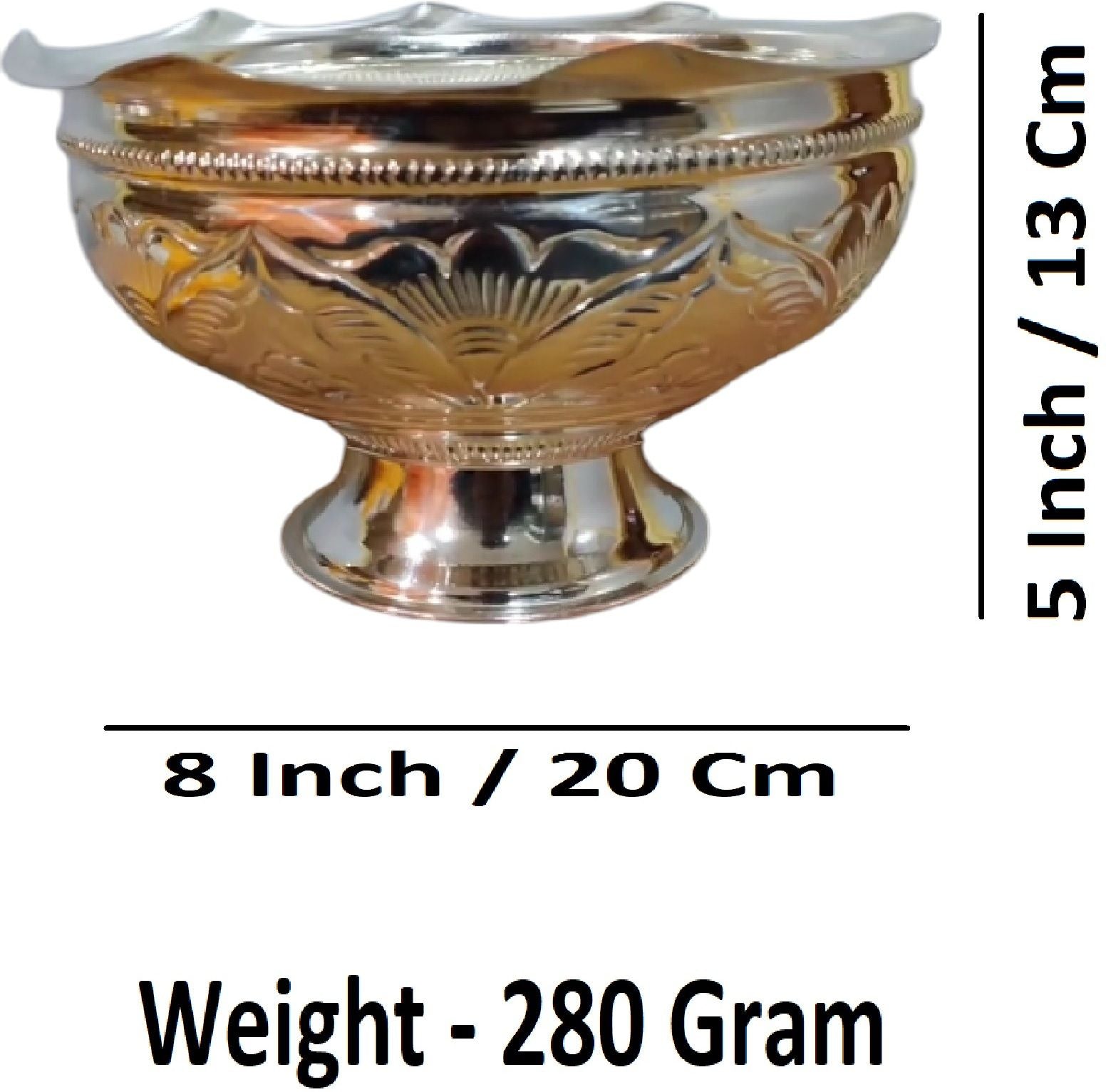 Sigaram German Silver Pooja Basket, Flower Basket, Fruit basket For Pooja Thali, Festival Decoration and Office K2568