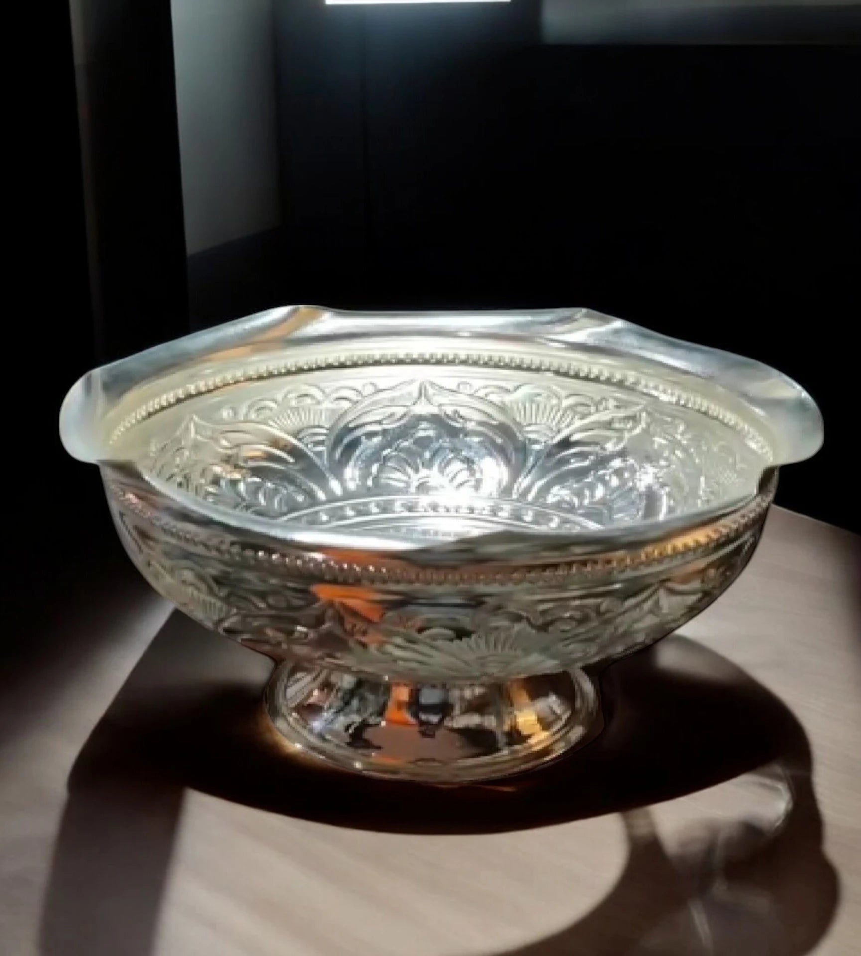 Sigaram German Silver Pooja Basket, Flower Basket, Fruit basket For Pooja Thali, Festival Decoration and Office K2568