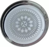 Sigaram German Silver 8 Inch Floral Designed Plate For Home Pooja Decor K2341