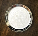 Sigaram German Silver 8 Inch Floral Designed Plate For Home Pooja Decor K2341