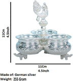 Sigaram German Silver 3Cup Panchwala With Peacock Head For Home Pooja Decor K2579