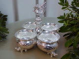Sigaram German Silver 4Cup Panchwala with Peacock Handle For Home Pooja Decor K4002