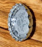 Sigaram 6 Inch German Silver Floral Designed Plate With Leg For Home Pooja Festival K4631