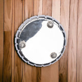 Sigaram 8 Inch German Silver Floral Designed Plate with Lay For Home Pooja Decor K4404