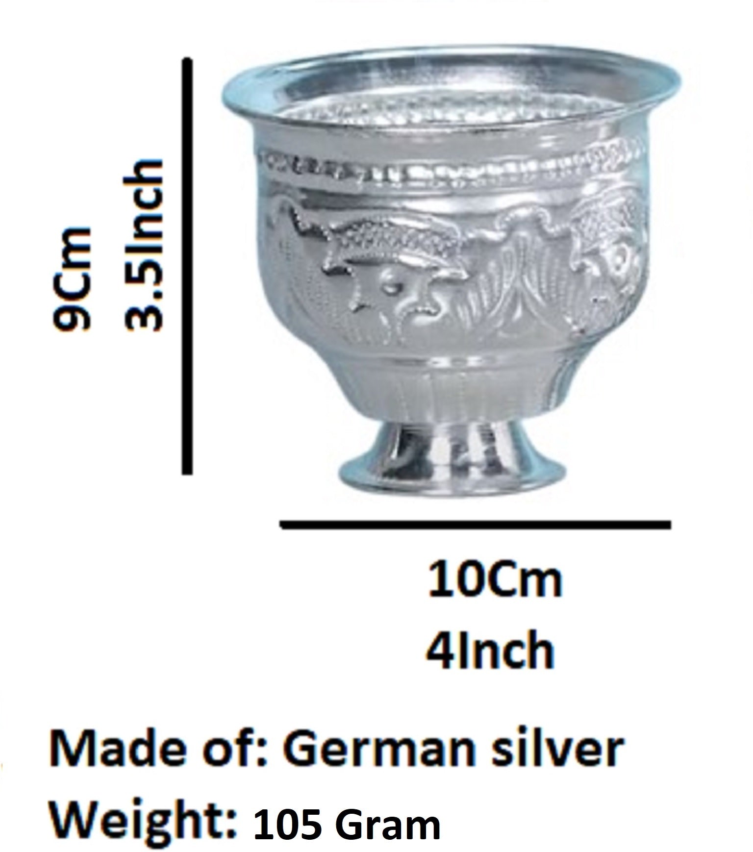 German Silver KumKum Barani is best for Home, Office and Temple Poojas K3111