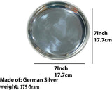Sigaram German Silver 7 Inch Plain Plate for Home Pooja Decor K3119
