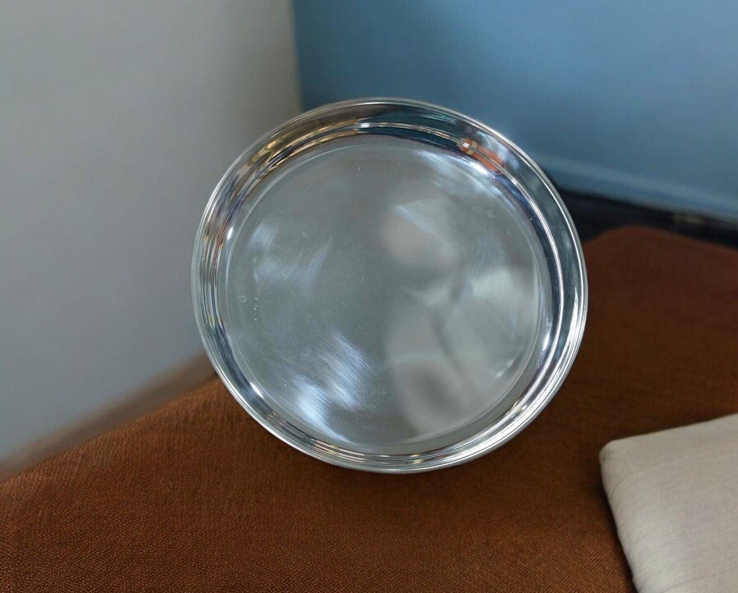 Sigaram German Silver 10 Inch Plain Plate for Home Pooja Decor K3122