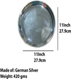 Sigaram German Silver 11 Inch Plain Plate For Home Pooja Decor K3123