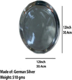 Sigaram German Silver 12 Inch Plain Plate for Home Pooja Decor K3124