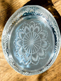 Sigaram German Silver 8 Inch Floral Designed Plate With Stand For Home Pooja Decor K3126
