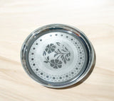 Sigaram German Silver 12 Inch Floral Designed Plate For Home Pooja Decor K3130