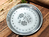 Sigaram German Silver 12 Inch Floral Designed Plate For Home Pooja Decor K3130