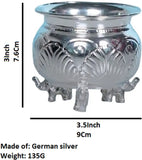 Sigaram German Silver 3.5X3 Inch Kum Kum Bharani Cup For Home Pooja Decor K3133