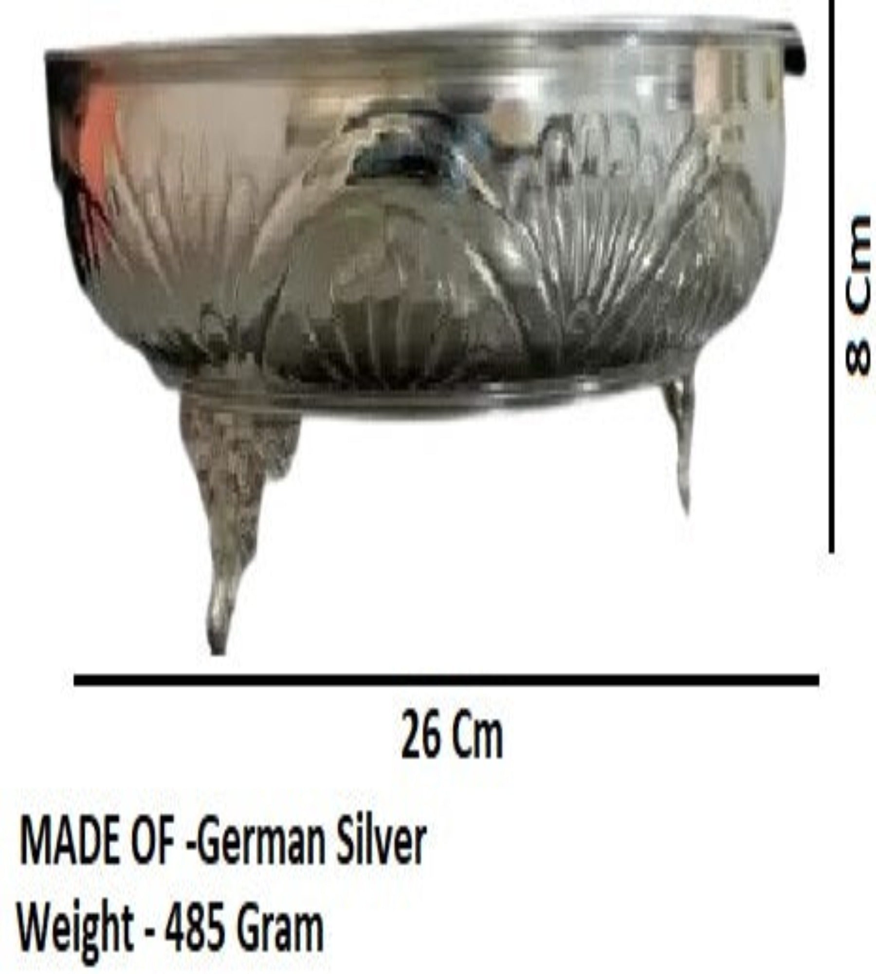 Sigaram German Silver 10 Inch Floral Design Plate With Stand for Home Pooja Decor K3810