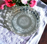 Sigaram German Silver 12 Inch Floral Design Plate With Stand For Home Pooja Decor K3804