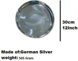 Sigaram German Silver 12 Inch Plain Plate for Home Pooja Decor K3809