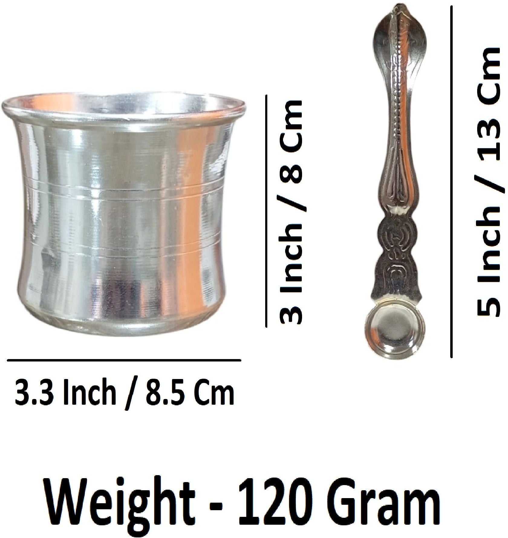 Sigaram Brass 3 Inch Panchpatre with Uddarane For Home Pooja Decore K4577