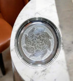 Sigaram German Silver 6 Inch Floral Design Plate For Home Pooja Decor K4432