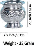 Sigaram German Silver 2.5 Inch Kum Kum Bharani Cup For Home Pooja Decor K4586