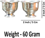 Sigaram 2 Inch German Silver Plain Kum Kum Cup for Home and Temple Pooja Decor K4844