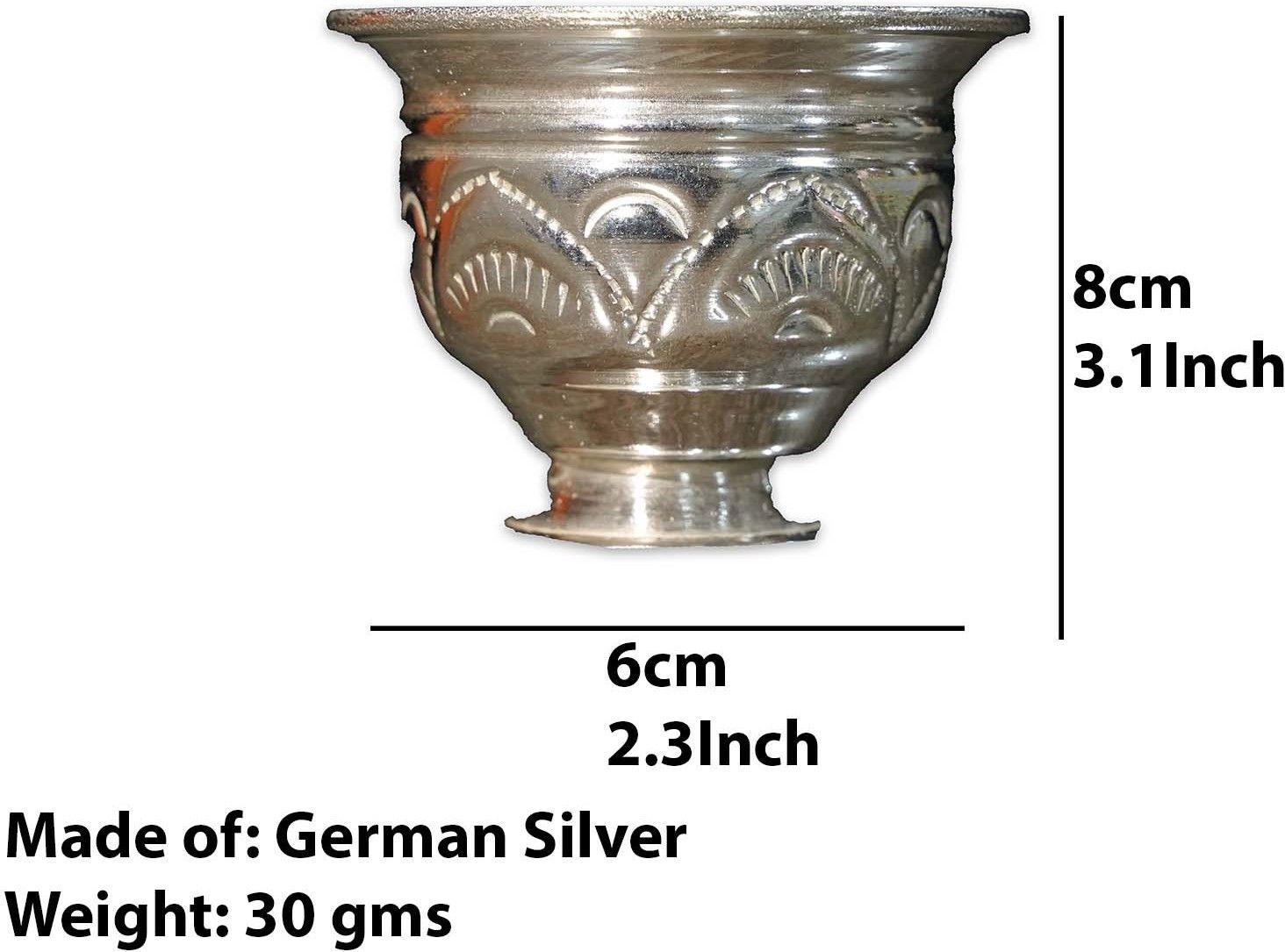 Sigaram 3 German Silver Kum Kum Barani is best for Home, Office and Temple Poojas K3117