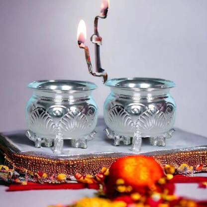 2 German Silver KumKum Barani is best for Home, Office and Temple Poojas K3134