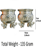 Sigaram 2 German Silver KumKum Barani is best for Home, Office and Temple Poojas K3134