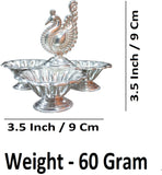 Sigaram Brass 3.5 Inch Peacock Handle Panchwala Kum Kum Cup for Home Pooja Décor K4717