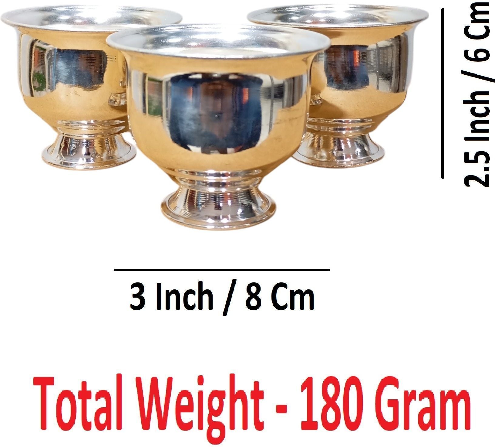 Sigaram German Silver 2.5 Inch Kum Kum Bharani Cup For Home Pooja Decore K4637