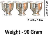 Sigaram German Silver 2 Inch Plain Kum Kum Cup for Home and Temple Pooja Decor K4845