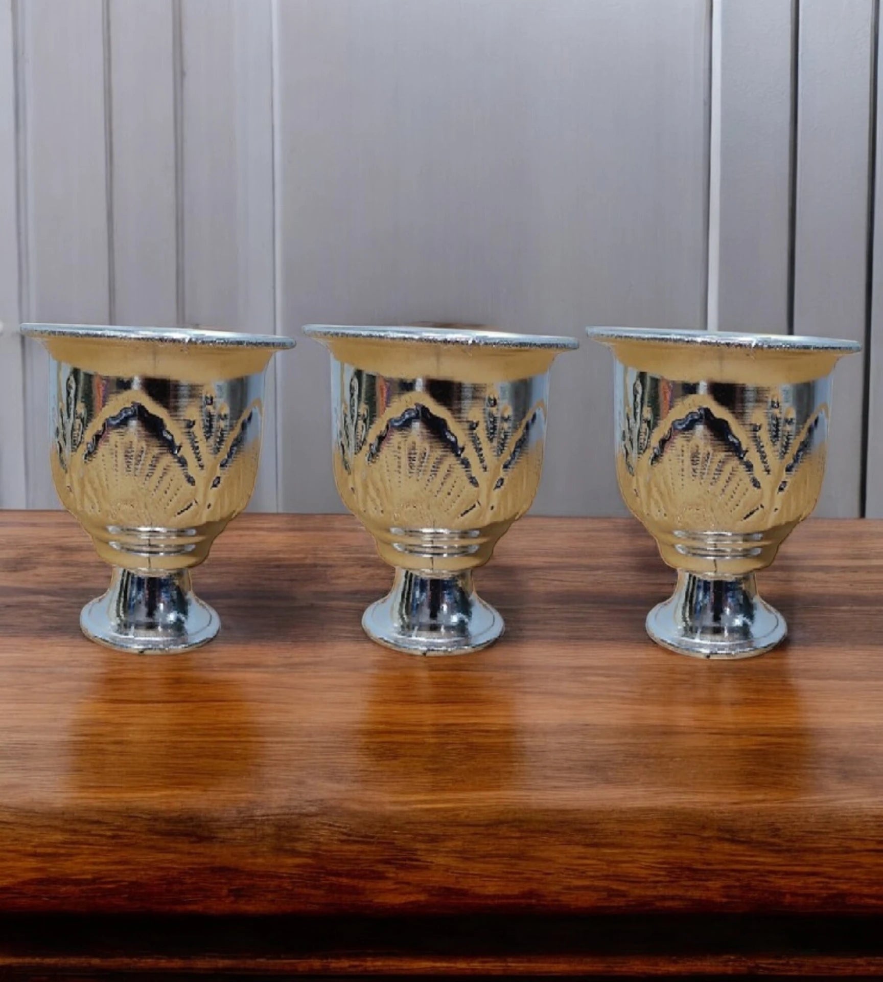 Sigaram German Silver Pooja Thali Cups For Home or Festival Decoration, Office and Return Gift K2530