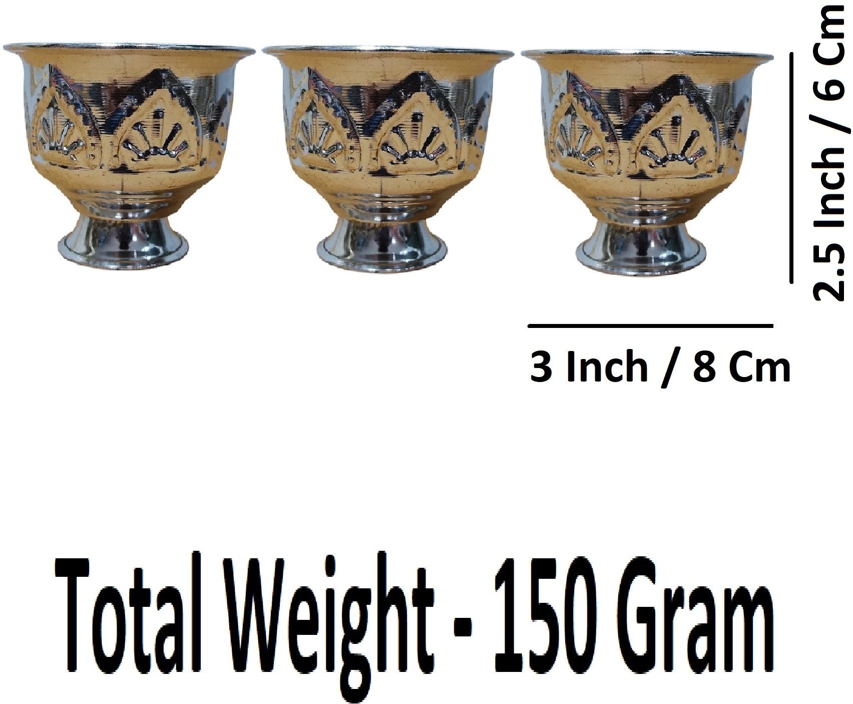 Sigaram Brass 2.5 Inch Kum Kum Bharani Cup For Home Pooja Decor K4641