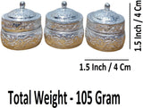 Sigaram Copper 1.5 Inch Round Meena Sindoor Kum Kum Dabbi For Home Pooja Decor k4611