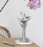 Sigaram 14.5 X 9 Inch German Silver Banana Tree For Pooja Decor K4164