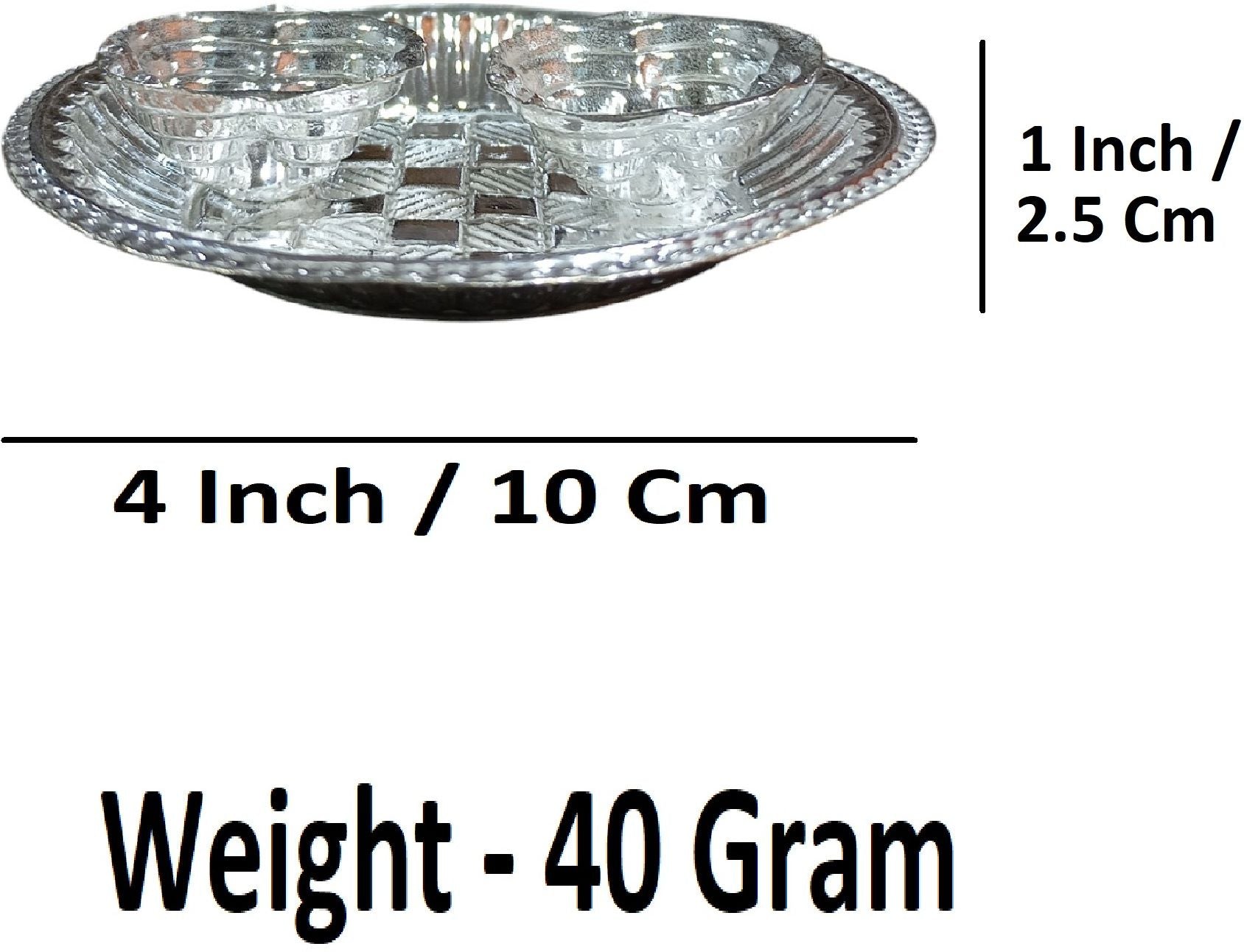 Sigaram Brass 4 Inch Kollapuri Kum Kum Plate Set for Home & Temple Pooja Décore K4714
