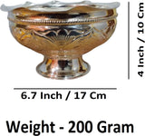 Sigaram 6.7x4 Inch Silver Plated Pooja Flower & Fruit Basket For Home Pooja Decor K4832